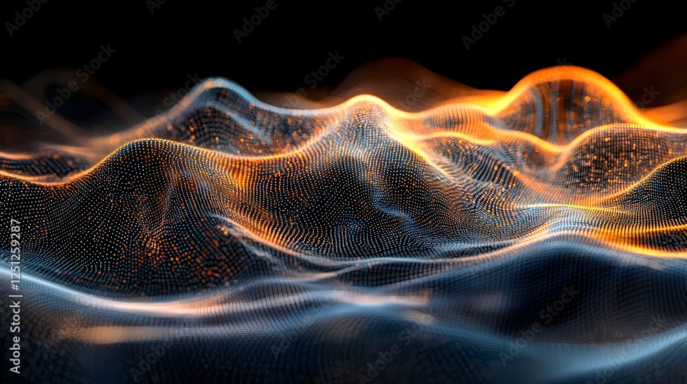 Aufkleber vibrant 3d rendered brain with intricate neural network of interconnected lines nodes and energy flo