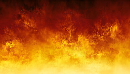 Fiery abstract background texture, gradient from dark red to bright yellow, resembling flames or molten metal. Ideal for fiery designs.