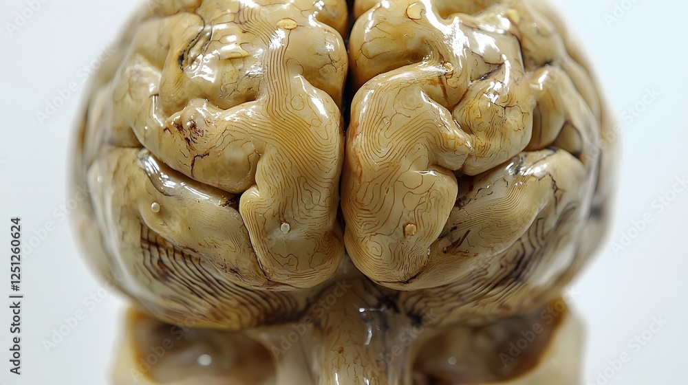 Poster close up view of a digital brain or neural network representing the innovative potential and advance