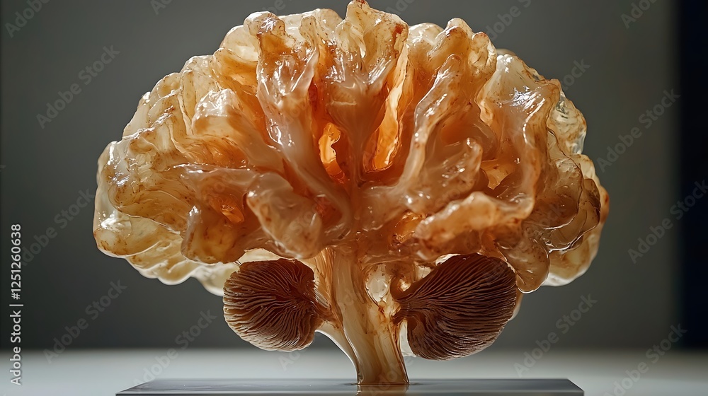 Poster close up view of a digital brain representation symbolizing the innovation and potential of intellig