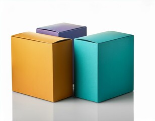 jolies boite de couleurs métallisées, emballage et boite cadeau en ia