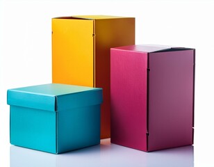 jolies boite de couleurs métallisées, emballage et boite cadeau en ia