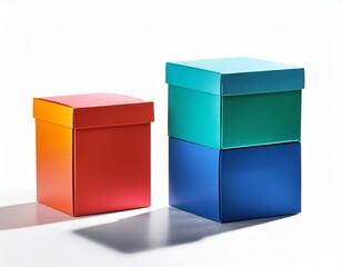 jolies boite de couleurs métallisées, emballage et boite cadeau en ia