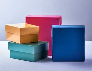 Obraz premium jolies boite de couleurs métallisées, emballage et boite cadeau en ia