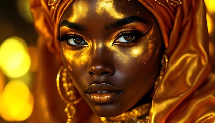 Golden Goddess: A Portrait of African Elegance