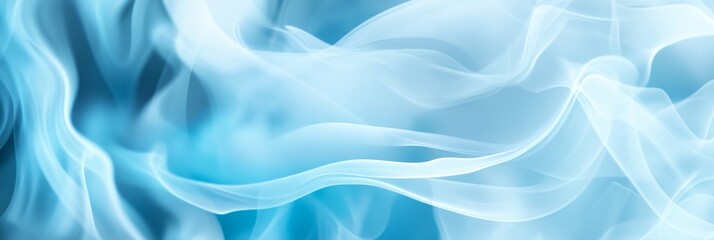 Obraz premium Abstract Flowing Translucent Blue Smoke With Smooth, Undulating Curves On A Dark Background