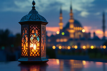 Obraz premium Arabic lantern of Ramadan celebration background