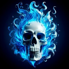 Blue smoke skull