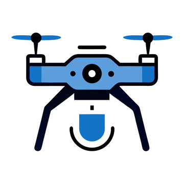 blue drone icon, front view clip art preview
