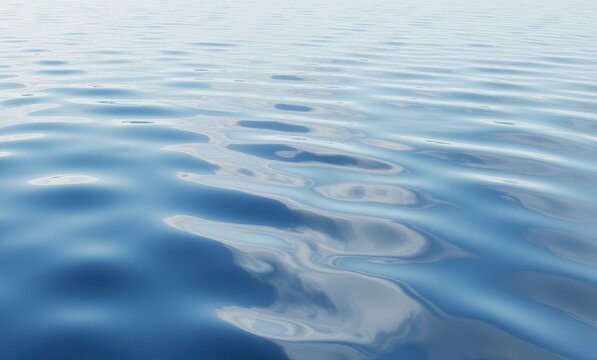 Serene blue water surface with ripples