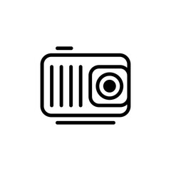 Video baby monitor made linear style, sign camera for use logo and other design.