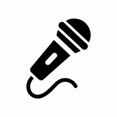Minimalist Microphone Icon silhouette vector illustration.