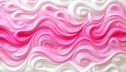 Obraz premium Seamless Light Red And Pastel Pink 3D Gradient Background, Delicate And Gentle Swirling Wave Pattern