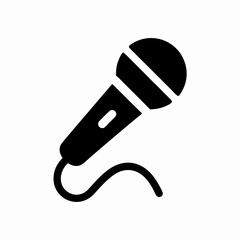 Minimalist Microphone Icon silhouette vector illustration.