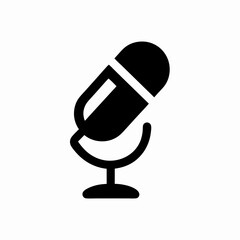 Minimalist Microphone Icon silhouette vector illustration.