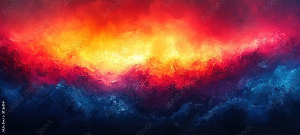 Poster vibrant color gradient abstract background blue red orange glow texture dynamic design