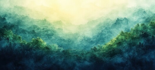 Fototapeta premium Gradient Background Soft Green Blue Watercolor Abstract Tranquil Design