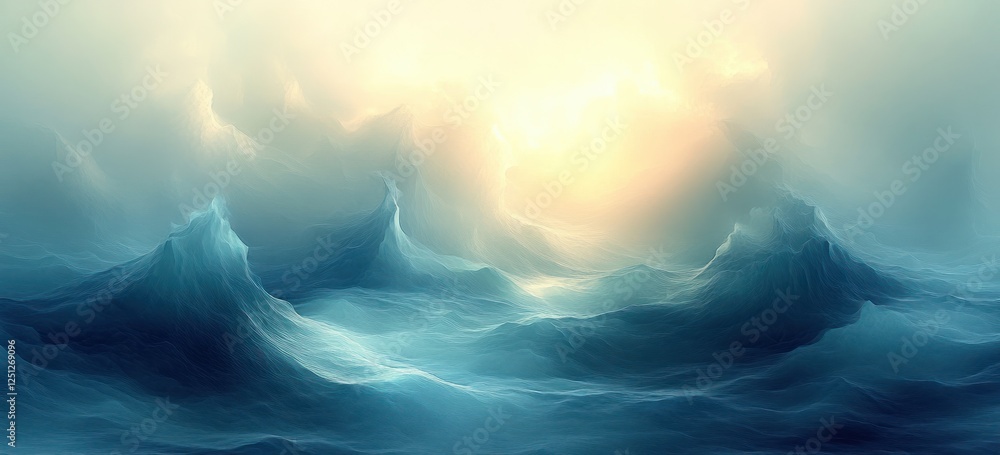 Poster gradient abstract background smooth transition green blue light texture design