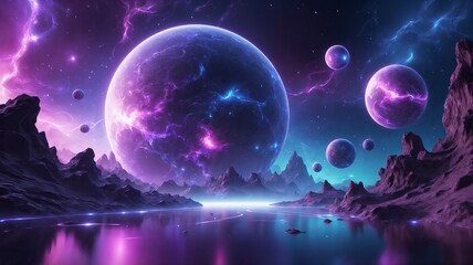 Naklejka premium Abstract Cosmic Dream: Space & Galaxy Concept