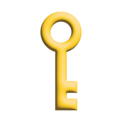 Key symbol icon - golden simple, isolated - vector