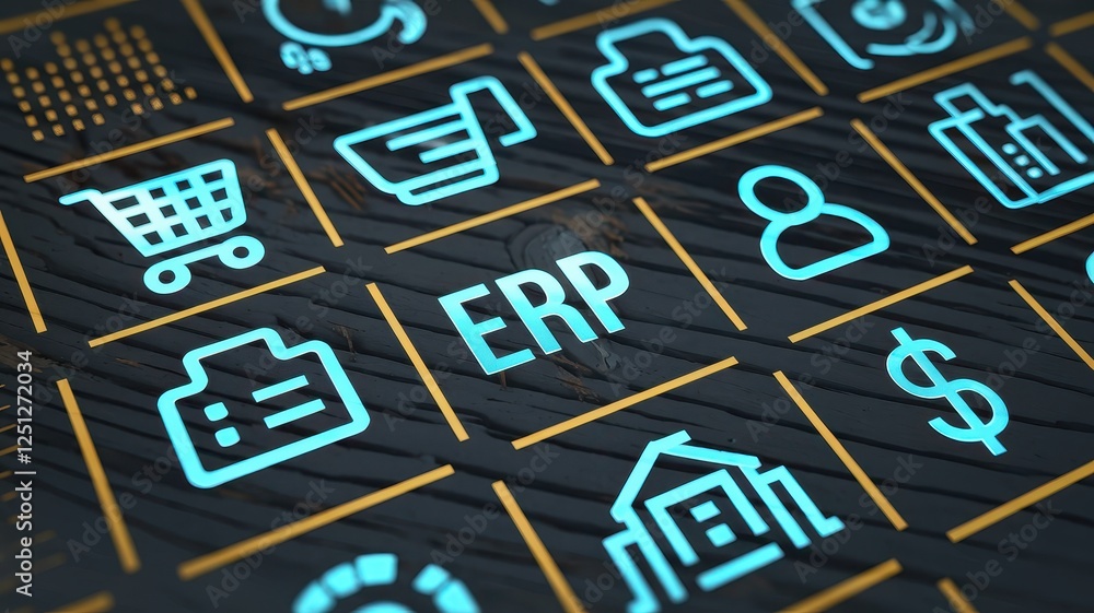 Poster erp system: business software solution