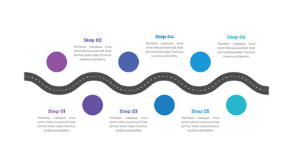 6 steps timeline roadmap infographic concept