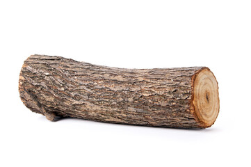 Willow log isolated over white background