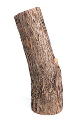 Willow log isolated over white background