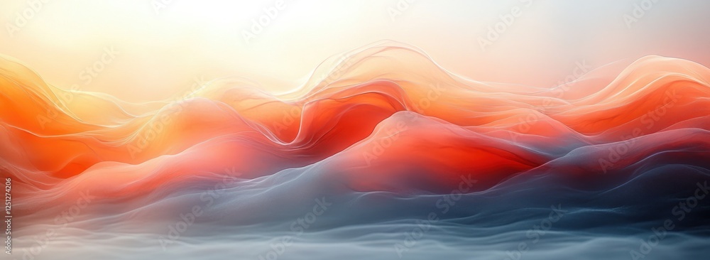 Poster light gray to orange gradient background soft minimalist abstract design serene artwork