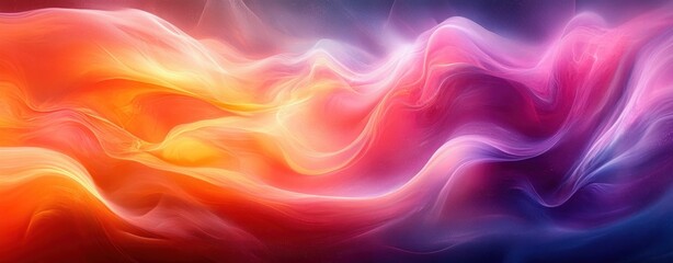 Obraz premium Abstract Vibrant Background with Glowing Warm and Cool Colors Dynamic Flowing Shapes Textured Poster Design
