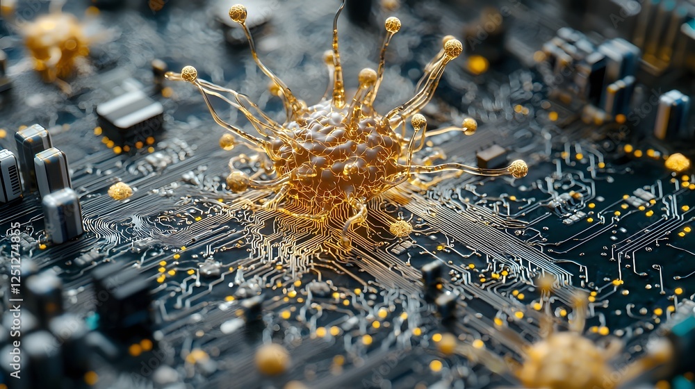 Poster detailed close up view showcasing the complex intricate connections within a neural network represen
