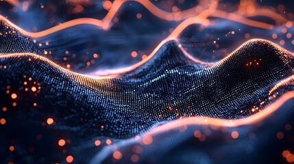 Captivating digital matrix layers representing the dynamic and intricate workings of a neural network showcasing the fluid fractal like patterns and energy of cutting edge technology and intelligence