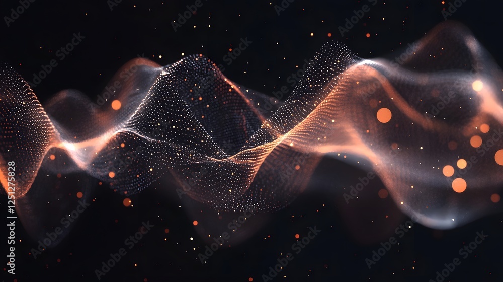 Poster captivating abstract visualization showcasing the intricate workings of a neural network as it analy