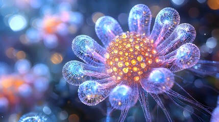 representation of a complex neural network system with intricate fractal patterns and glowing neon like lighting creating a futuristic technological and visually captivating digital art piece