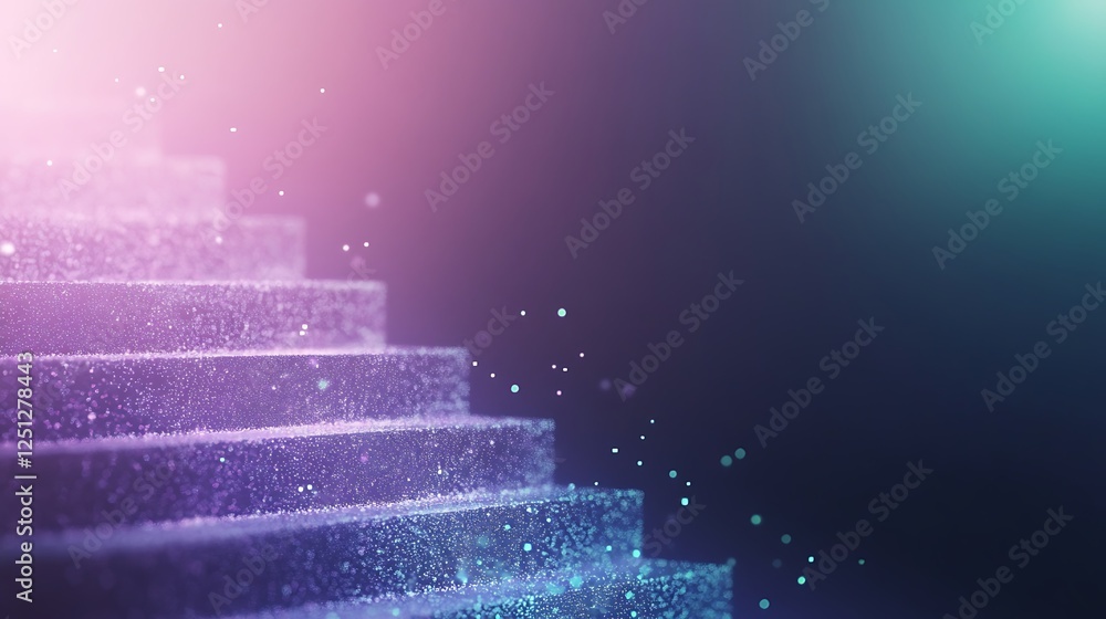 Aufkleber a vibrant image depicting a business growth timeline with glowing steps for inspiration and guidance