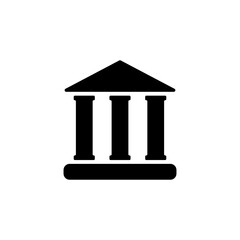 bank building icon, simple flat style, symbol vector illustration sign logo template pictogram, for ui or ux isolated on white for mobile app, editable