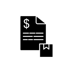 delivery package invoice icon, simple flat style, symbol vector illustration sign logo template pictogram, for ui or ux isolated on white for mobile app, editable