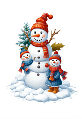 Obraz premium Make \Snowman\ winter illustrations commercially available elements