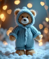 Fototapeta premium Photography of a stunning teddy wearing traditional winter dress 