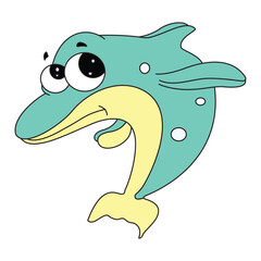 Naklejka premium Vector illustration showing a dolphin