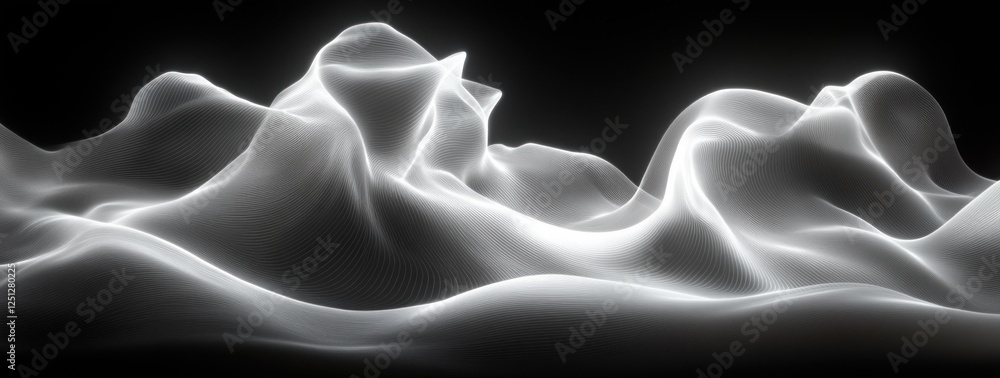 Poster black white abstract gradient soft lighting calm noise texture design monochrome background