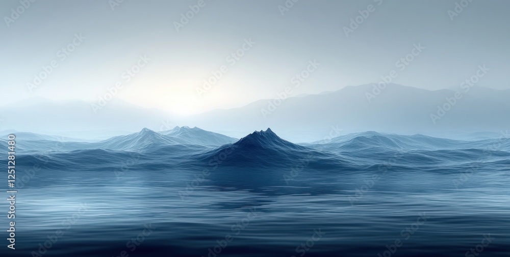 Poster soft blue gray gradient abstract background with grainy texture and calm atmosphere