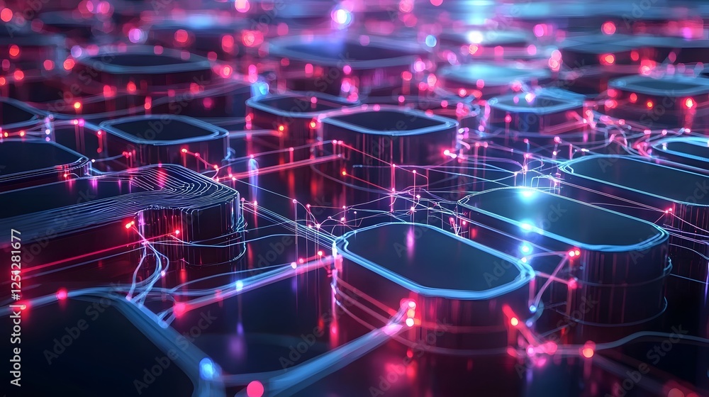 Poster futuristic visualization of deep learning and intelligence technology showcasing an intricate neural