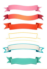 Color banner label hand painted simple cute