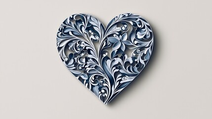 Valentine mockup card minimalist design. Decorative Heart Symbol with Floral Design Elements for Love and Affection Concepts and Expressions.