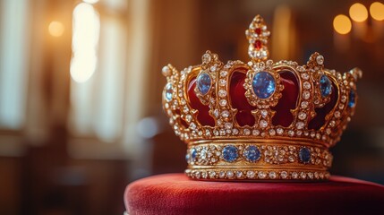 Fototapeta premium Golden crown church throne royalty power