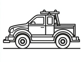 Fototapeta premium Tow truck icon from thin lines