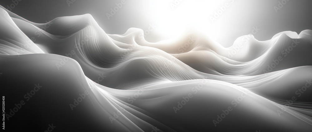 Poster black white abstract monochrome gradient smooth light minimalistic design grainy background noise te