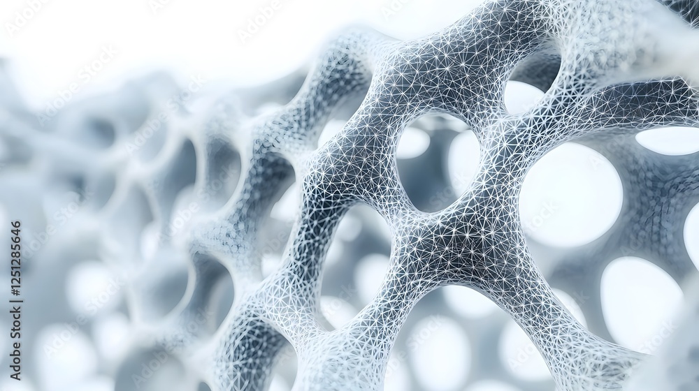 Poster intricate and mesmerizing close up view of a neural network structure resembling the intricate and c