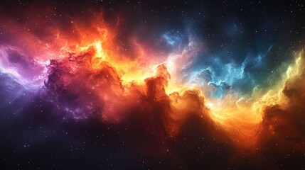 Obraz premium Glowing huge nebula with young stars Space background Incredibly beautiful galaxy in outer space